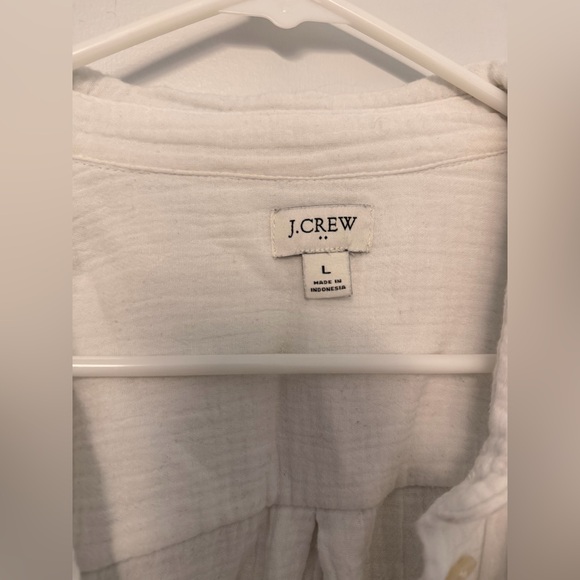 J.Crew 100% Cotton Gauze Airy Button Down Top; Beach Top; Classic Shirt; Large - Picture 5 of 10